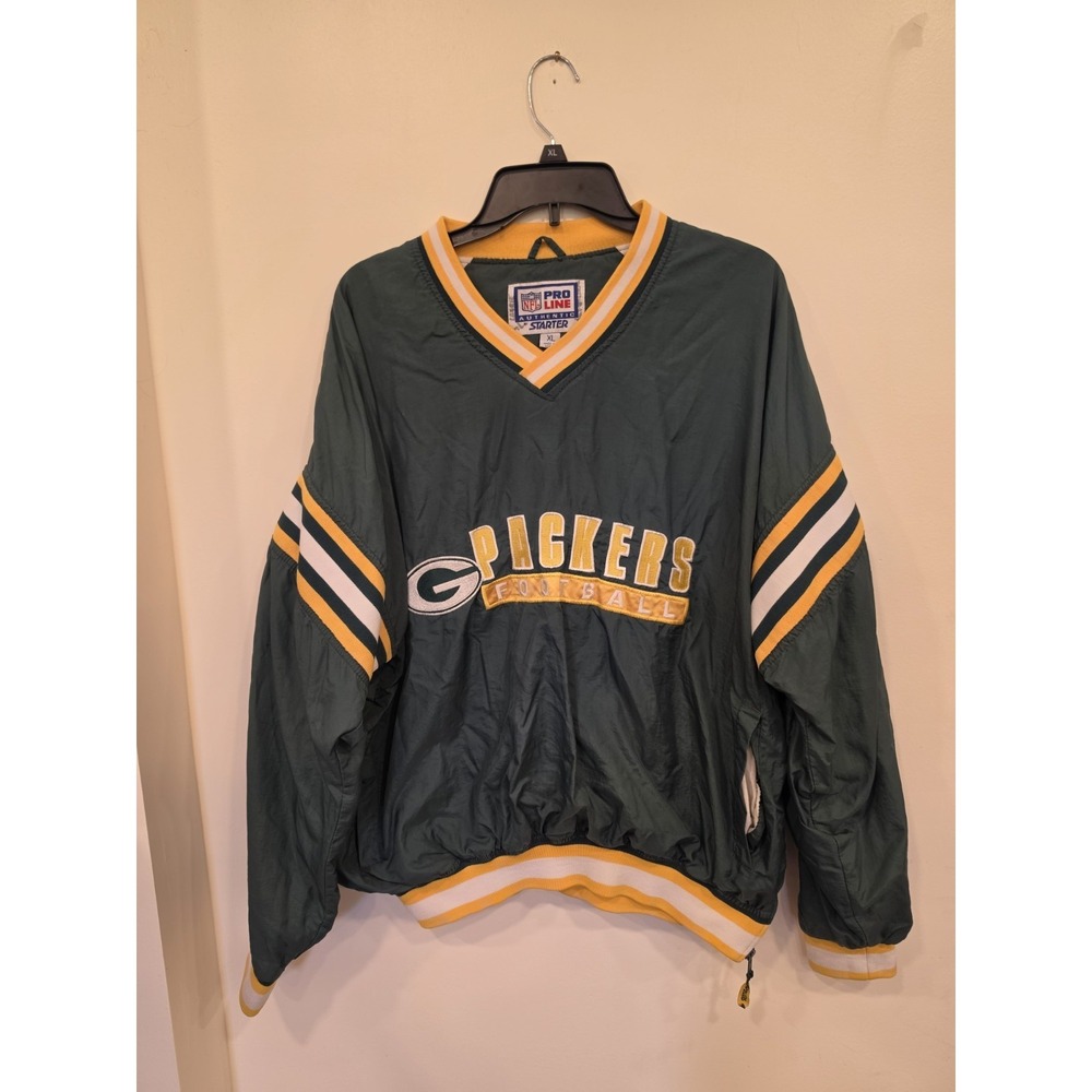 Green Bay Packers Pro Line Authentic Starter Jacket XL Vintage NFL Football 90s